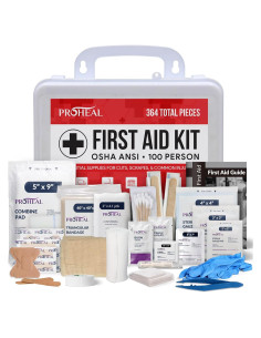 Kit de Primeros Auxilios ProHeal para 100 Personas - 364 Piezas