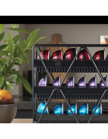 Soporte para Cápsulas de Café MEAERTON 3 Niveles Negro 24 Cápsulas