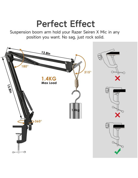 Soporte de Micrófono Razer Seiren X con Filtro Antipop Ajustable