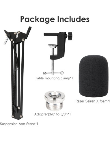 Soporte de Micrófono Razer Seiren X con Filtro Antipop Ajustable