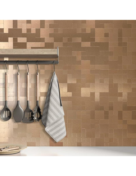 Azulejo Autoadhesivo DICOFUN 30.48x30.48cm Cobre Cepillado