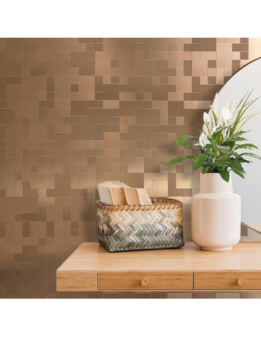 Azulejo Autoadhesivo DICOFUN 30.48x30.48cm Cobre Cepillado