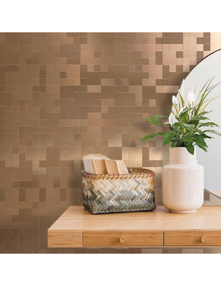 Azulejo Autoadhesivo DICOFUN 30.48x30.48cm Cobre Cepillado