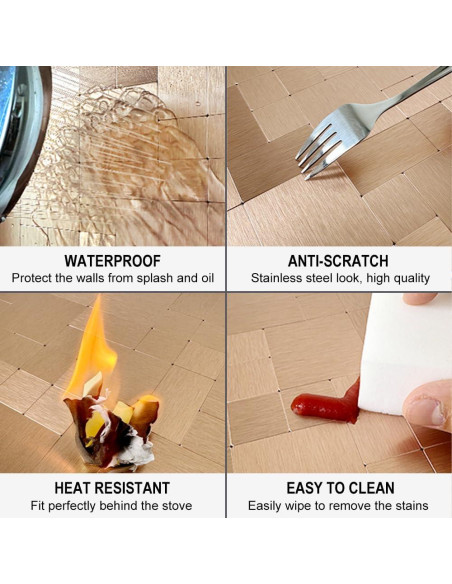 Azulejo Autoadhesivo DICOFUN 30.48x30.48cm Cobre Cepillado