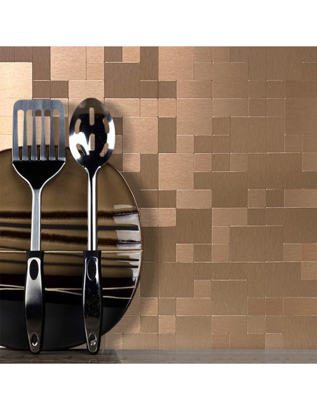 Azulejo Autoadhesivo DICOFUN 30.48x30.48cm Cobre Cepillado