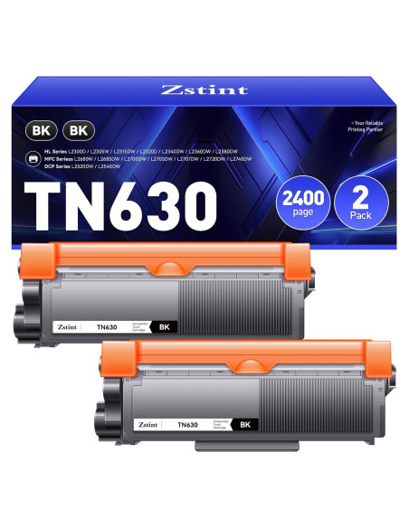 Cartucho de Tóner Compatible Zstint TN630 TN660 2-Pack Negro