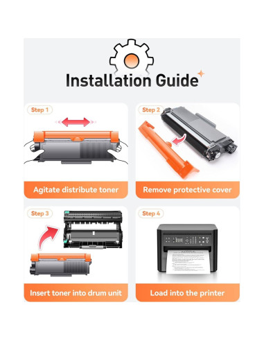 Cartucho de Tóner Compatible Zstint TN630 TN660 2-Pack Negro