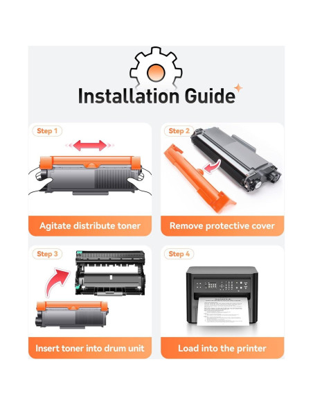 Cartucho de Tóner Compatible Zstint TN630 TN660 2-Pack Negro