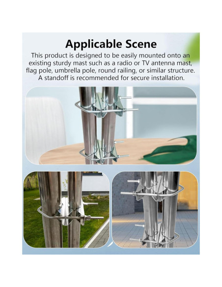 Soporte de Pared Starlink Gen 2 con J-Pole 38.1 cm y U-Bolts