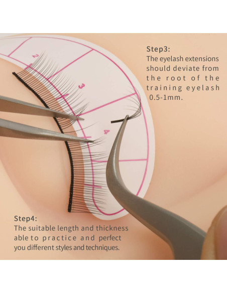 30 Pares de Pestañas de Entrenamiento EMEDA 8mm Imitación Natural