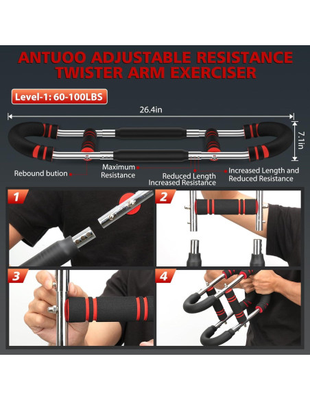 Entrenador de Brazos Twister Antuoo Ajustable 27-45 kg