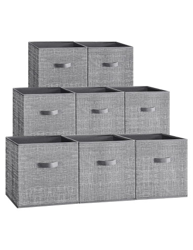 Set de 8 Cubos de Almacenamiento SONGMICS 33x33 cm Tela Gris