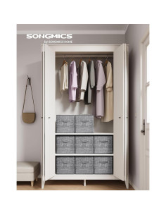 Set de 8 Cubos de Almacenamiento SONGMICS 33x33 cm Tela Gris 2