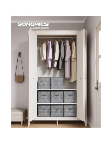 Set de 8 Cubos de Almacenamiento SONGMICS 33x33 cm Tela Gris