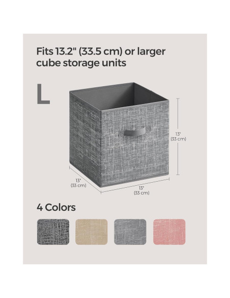 Set de 8 Cubos de Almacenamiento SONGMICS 33x33 cm Tela Gris