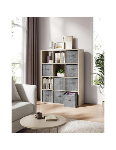 Set de 8 Cubos de Almacenamiento SONGMICS 33x33 cm Tela Gris