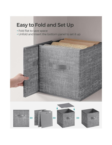 Set de 8 Cubos de Almacenamiento SONGMICS 33x33 cm Tela Gris