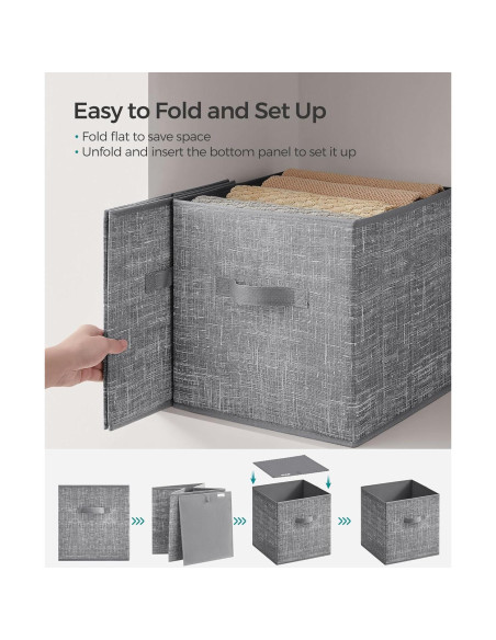 Set de 8 Cubos de Almacenamiento SONGMICS 33x33 cm Tela Gris