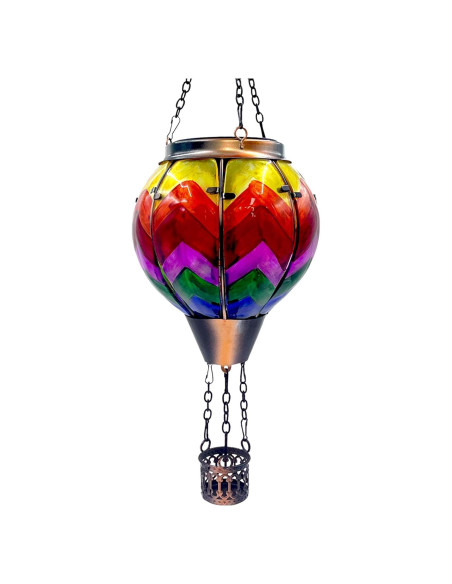 Linterna Solar Globo Aerostático OUISJYER 48.8 cm Vidrio