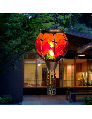 Linterna Solar Globo Aerostático OUISJYER 48.8 cm Vidrio