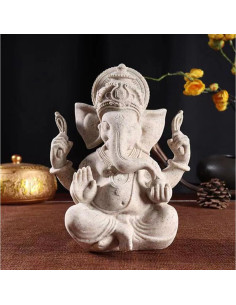 Estatua de Ganesha Hindú 20 cm - Decoración Zen Sandstone 2