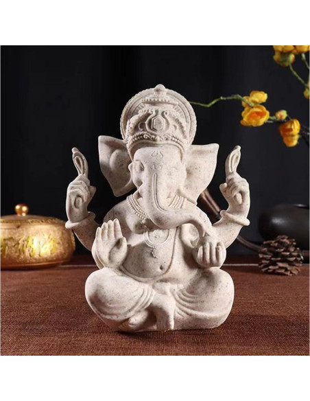 Estatua de Ganesha Hindú 20 cm - Decoración Zen Sandstone