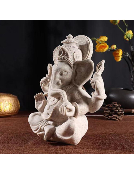 Estatua de Ganesha Hindú 20 cm - Decoración Zen Sandstone