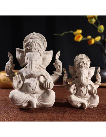 Estatua de Ganesha Hindú 20 cm - Decoración Zen Sandstone