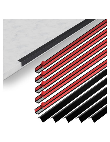 10 Piezas Protectores de Esquinas de Aluminio Negro 121.9 cm