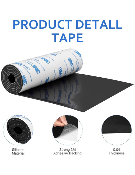 Almohadillas de Silicona Antideslizantes VOCOMO 101.6x12.7 cm - Negro