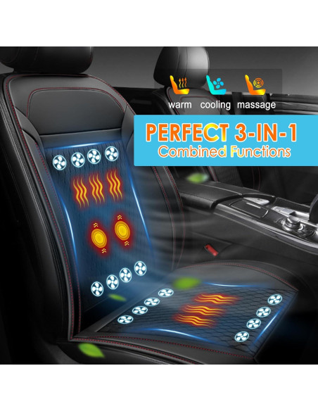 Funda de Asiento de Coche Refrigerada Fochutech 3 en 1 Negro