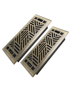 Rejilla de Piso Ajustable Howeall 4x10 cm Latón Antiguo 2 Pcs