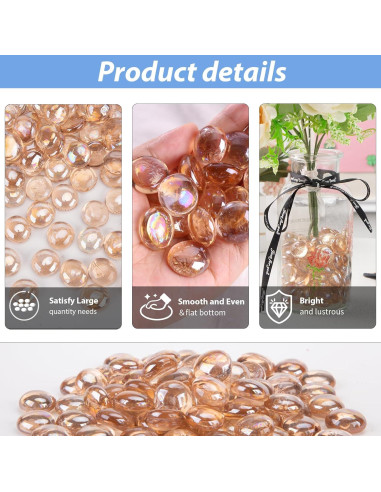 Canicas de Vidrio Planas FUTUREPLUSX 2.25kg Coral Rosado