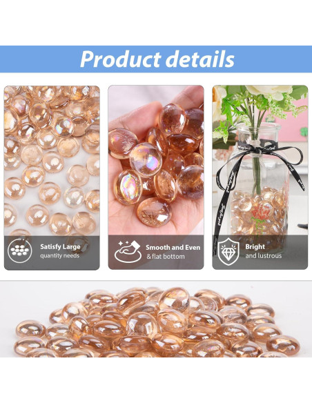 Canicas de Vidrio Planas FUTUREPLUSX 2.25kg Coral Rosado