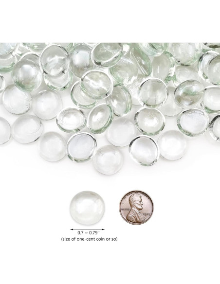 Canicas de Vidrio Planas 0.91 kg - Relleno para Jarrones y Manualidades