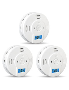 Detector de Humo y Monóxido de Carbono Shackcom, Paquete de 3