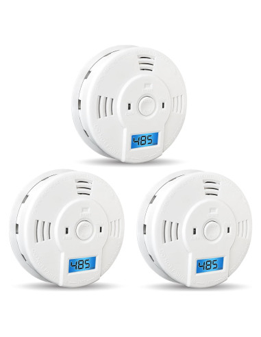 Detector de Humo y Monóxido de Carbono Shackcom, Paquete de 3