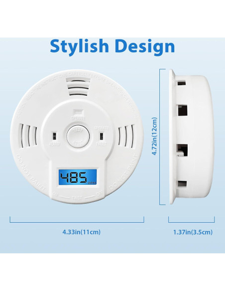 Detector de Humo y Monóxido de Carbono Shackcom, Paquete de 3