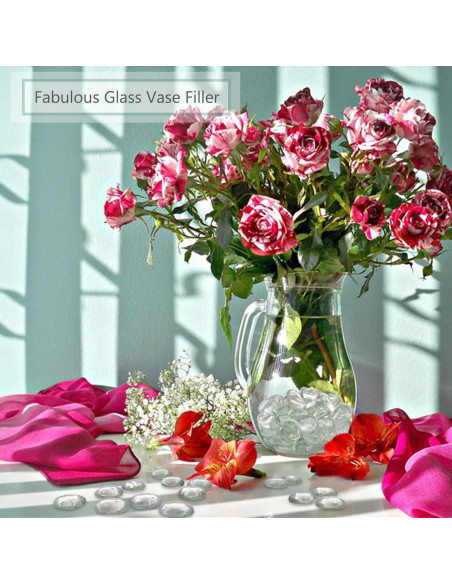 Canicas de Vidrio Planas 0.91 kg - Relleno para Jarrones y Manualidades