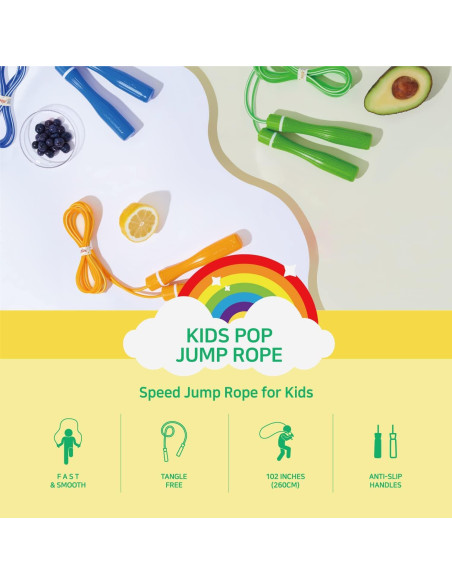 Cuerda de Saltar KSY Kids Verde Pop - Ajustable y Antideslizante