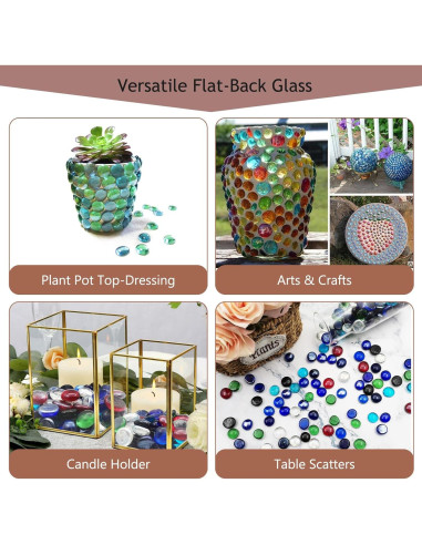 Canicas de Vidrio Planas 0.91 kg - Relleno para Jarrones y Manualidades