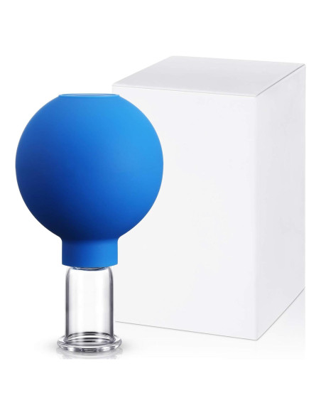 Taza de Ventosas Faciales Nuanchu Vidrio Azul 1.65 cm