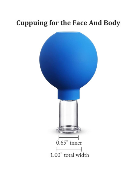 Taza de Ventosas Faciales Nuanchu Vidrio Azul 1.65 cm