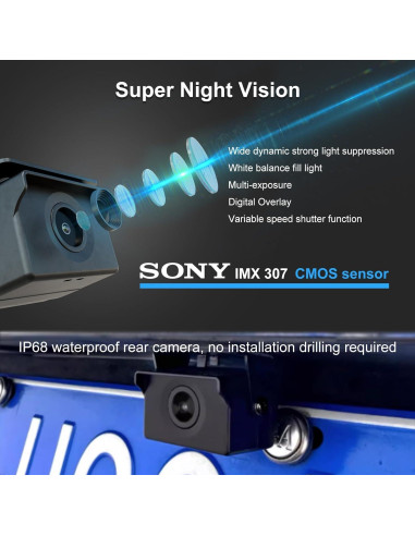 Espejo Retrovisor Sinjet H6 9.66" IPS Doble Cámara FHD 2K