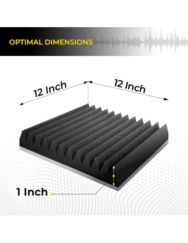 Paquete de 12 Paneles Acústicos Audiosoul 30x30 cm - Espuma Absorbente