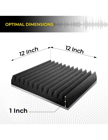Paquete de 12 Paneles Acústicos Audiosoul 30x30 cm - Espuma Absorbente