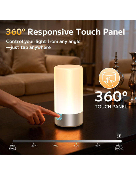 Lámpara de Mesa Táctil LED Famigreta T6 RGB 3 Niveles 19.3cm