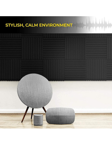 Paquete de 12 Paneles Acústicos Audiosoul 30x30 cm - Espuma Absorbente