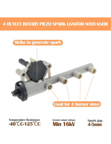 Kit de Encendedor Piezoeléctrico 4 Salidas Furrion para Estufa RV
