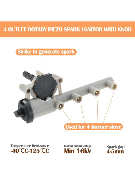 Kit de Encendedor Piezoeléctrico 4 Salidas Furrion para Estufa RV